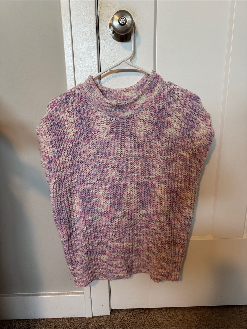 BiBi Lavender & Cream Marled Turtleneck Sweater